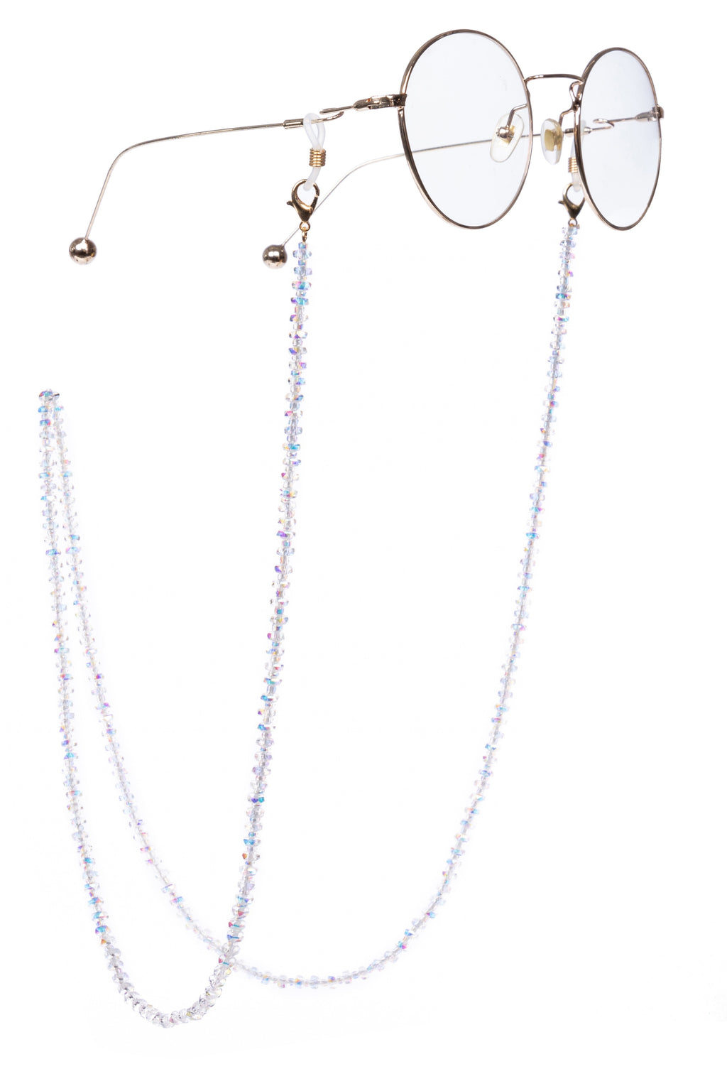 Shining White AB Color Crystal Glasses Hanging Rope EC5595