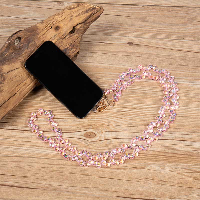 Crystal Beaded Crossbody Lanyard PC5616 - Pink