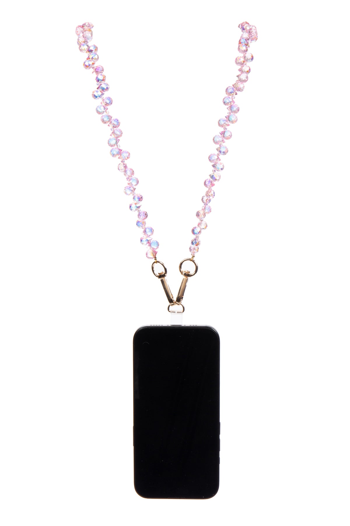 Crystal Beaded Crossbody Lanyard PC5616 - Pink