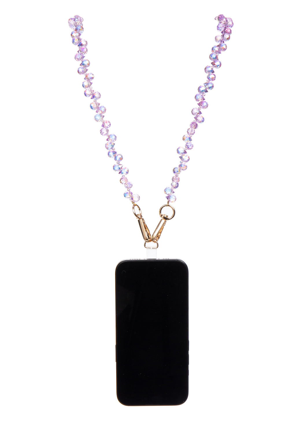 Crystal Beaded Crossbody Lanyard PC5616 - Purple AB