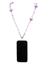 Purple Crystal Heart Beaded Crossbody Phone Lanyard PC5619