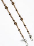 Leopard Bead Rhinestone Crystal Crossbody Lanyard PC5621-Brown