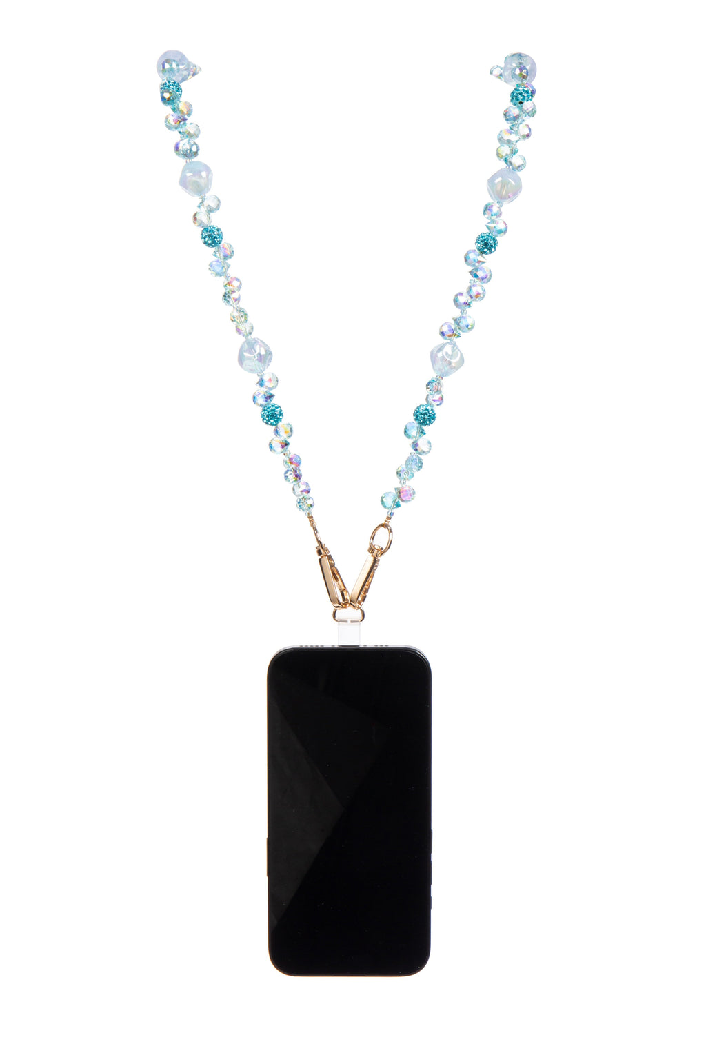 Blue Heart Beaded Crystal Lanyard N5626