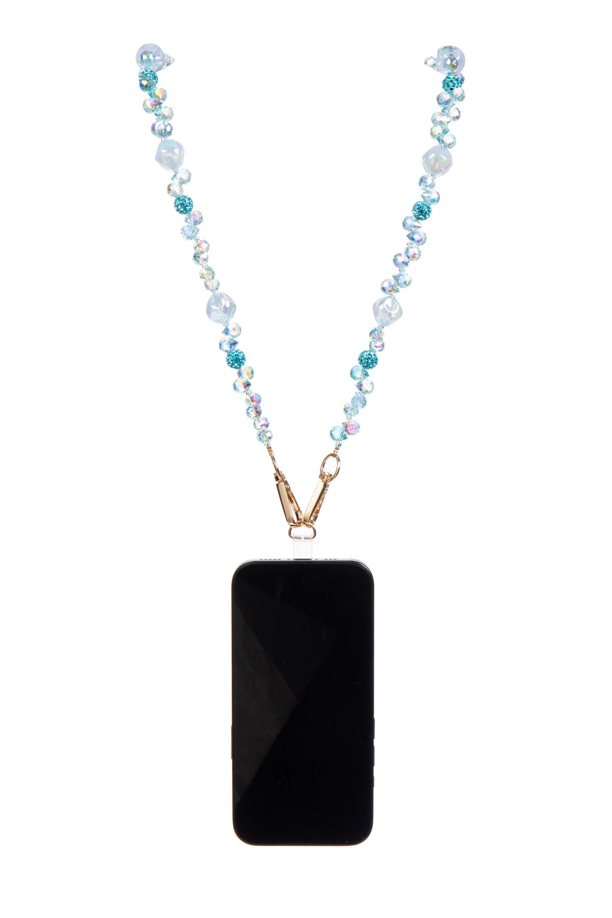 Blue Heart Beaded Crystal Lanyard N5626