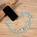 Blue Heart Beaded Crystal Lanyard N5626