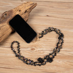 Black Bow Beaded Crystal Crossbody Lanyard PC5629 - view 2
