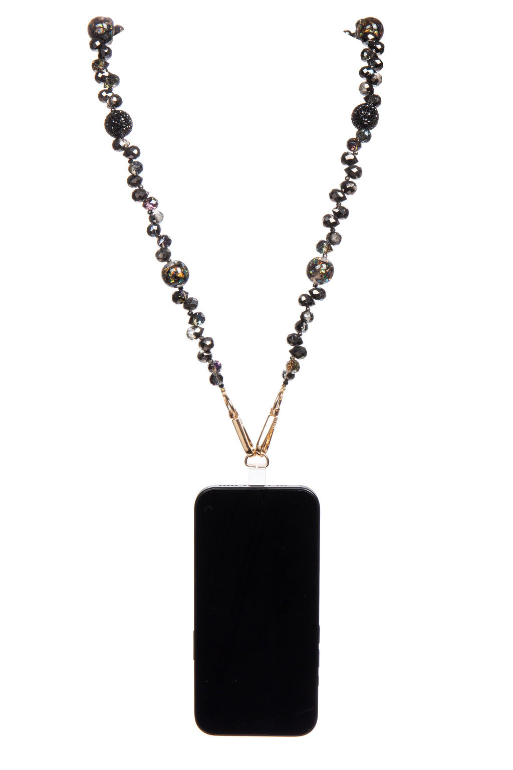 Black Bow Beaded Crystal Crossbody Lanyard PC5629 - view 3