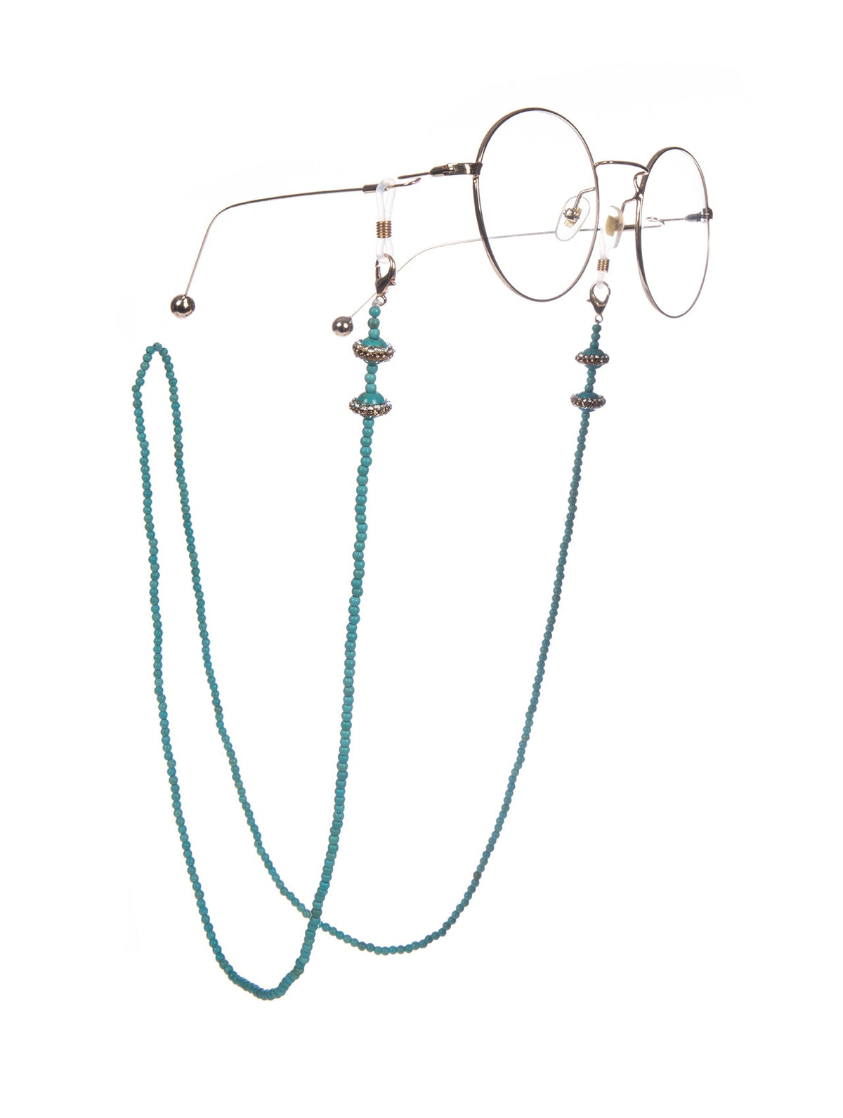 Pearl Glass Bead Glasses Holder EC5639 - Light Blue