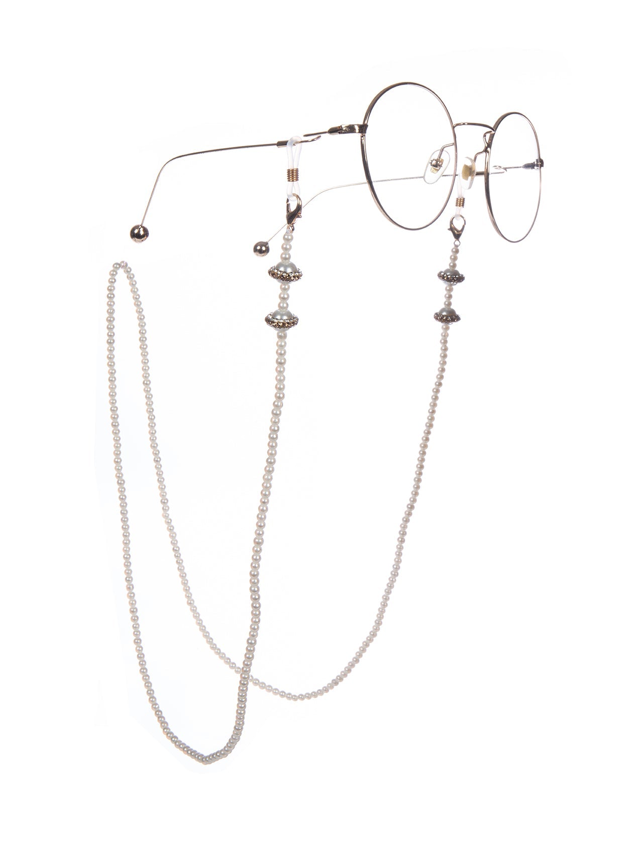 Pearl Glass Bead Glasses Holder EC5639 - White