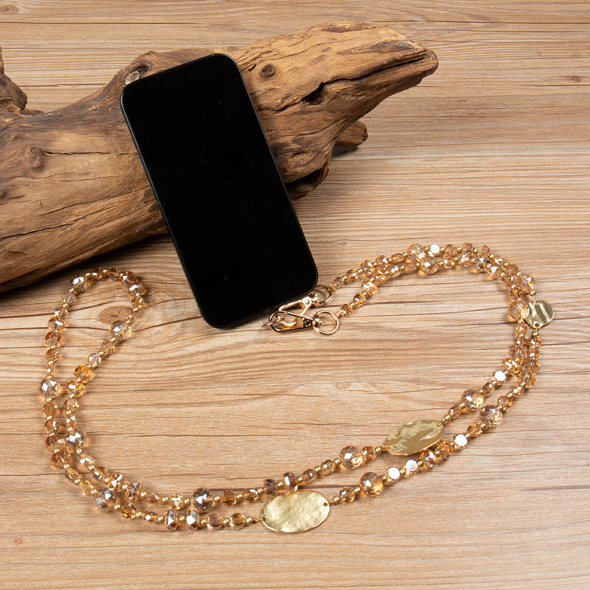 Crystal Crossbody Lanyard PC5657-Bronze