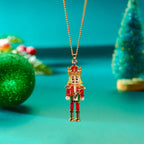 Nutcracker Soldier Rhinestone Metal Necklace N5678