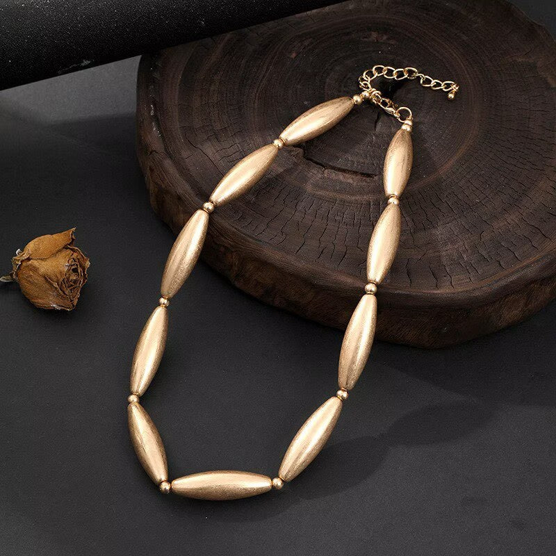 Oval Shape Metal Necklace N5680