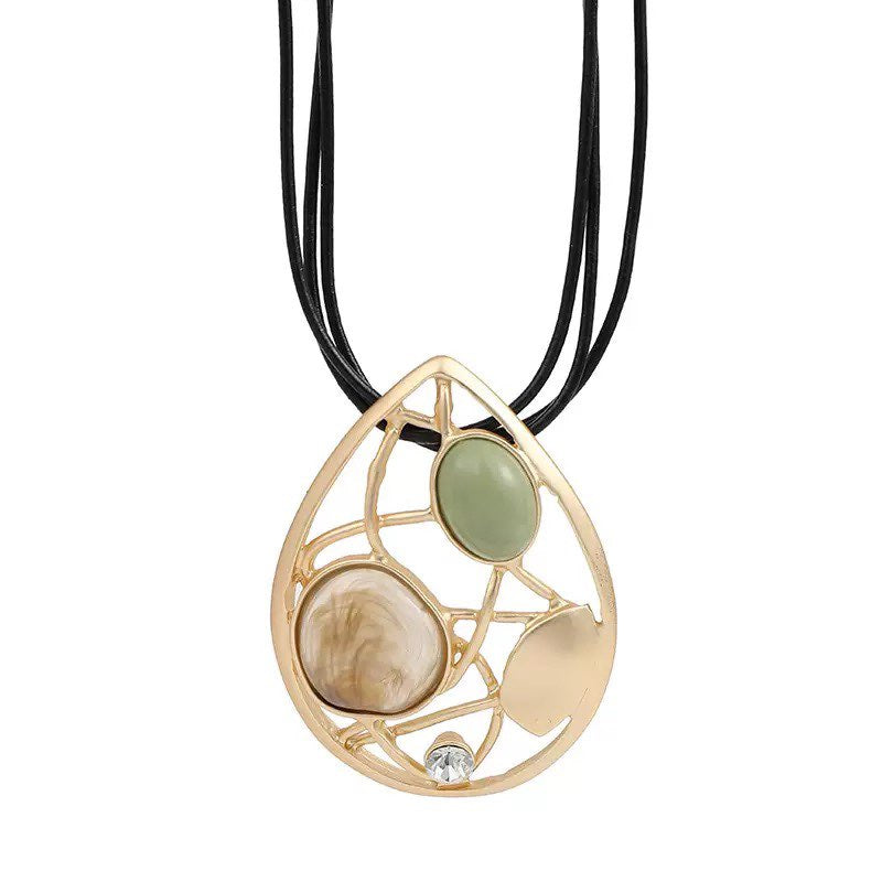 Simple And Stylish Water Drop Metal Necklace N5685