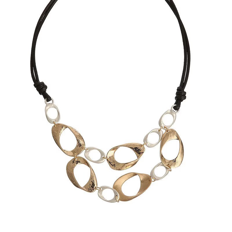 Teardrop Pendant Metal Necklace N5695