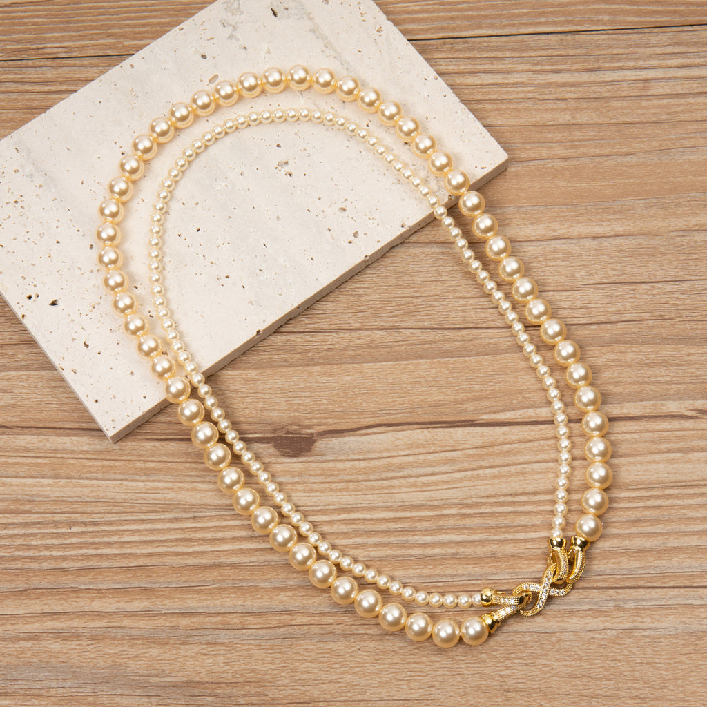 Double Layer Baroque Style Lock Necklace N5705