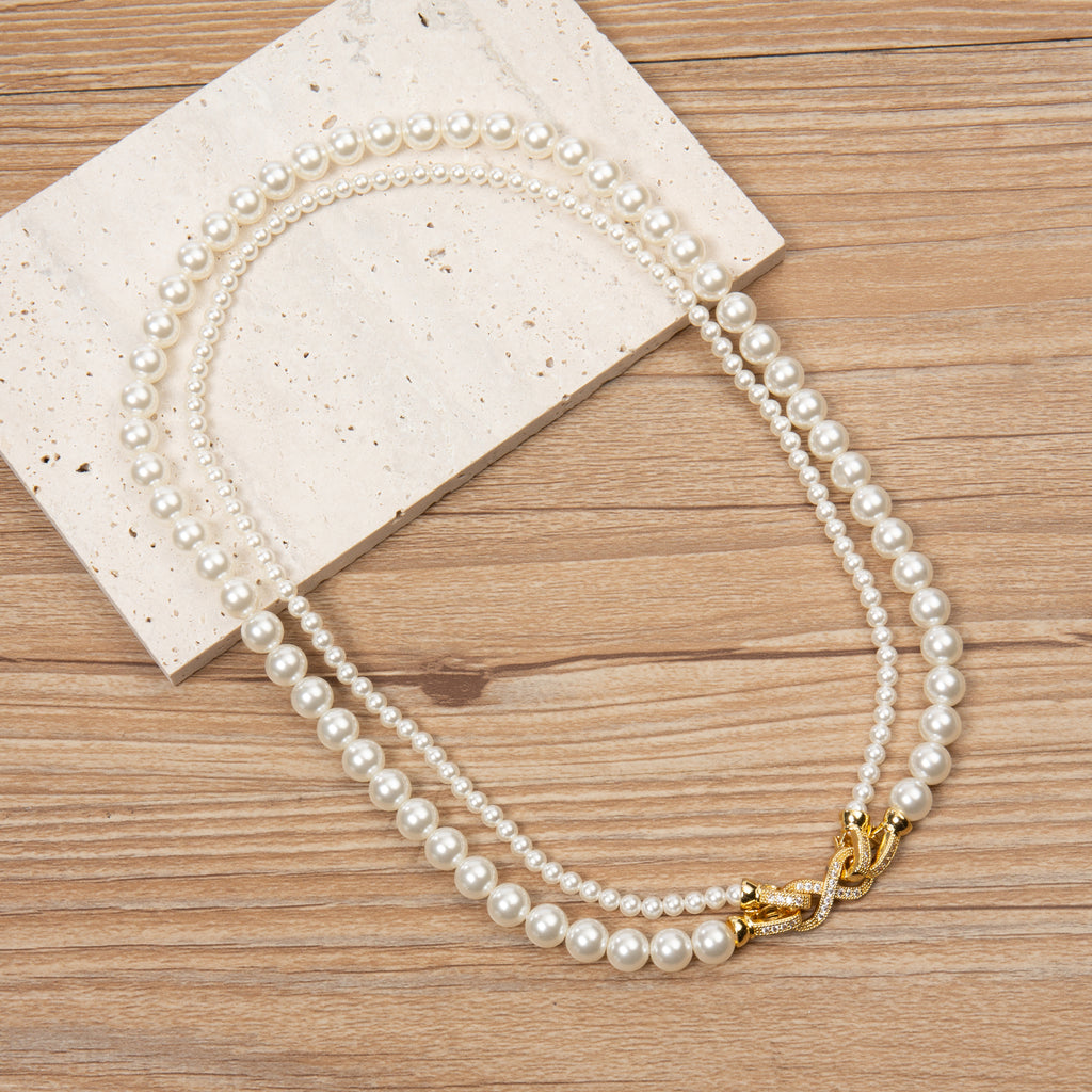 Double Layer Baroque Style Lock Necklace N5705