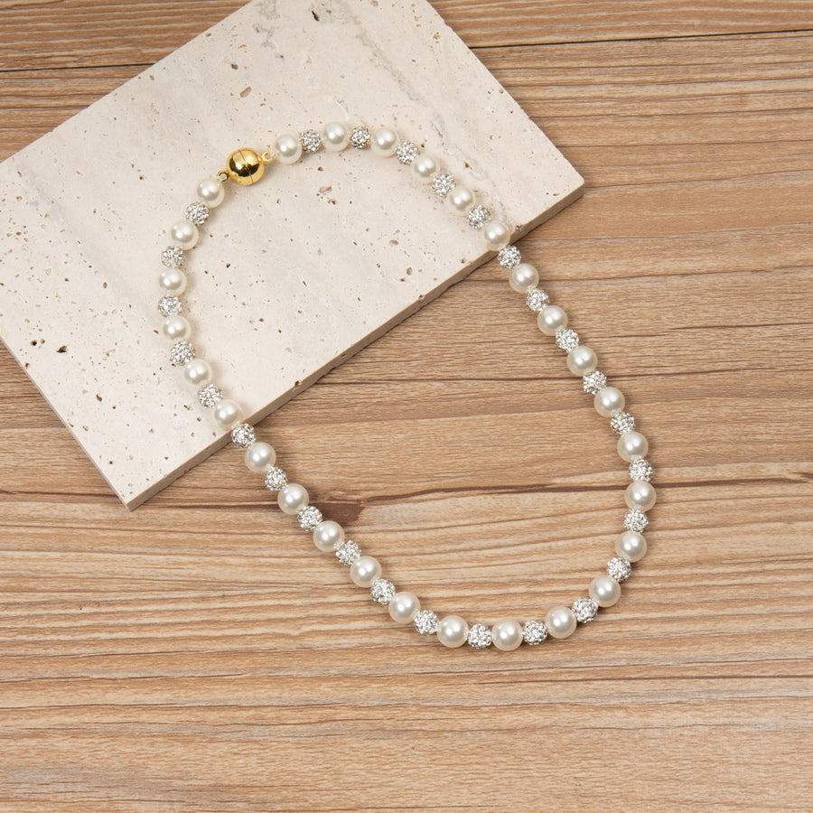 Baroque-Style Lock Necklace 8MM N5720
