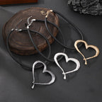 Heart Shaped Pendant Leather Necklace N5725