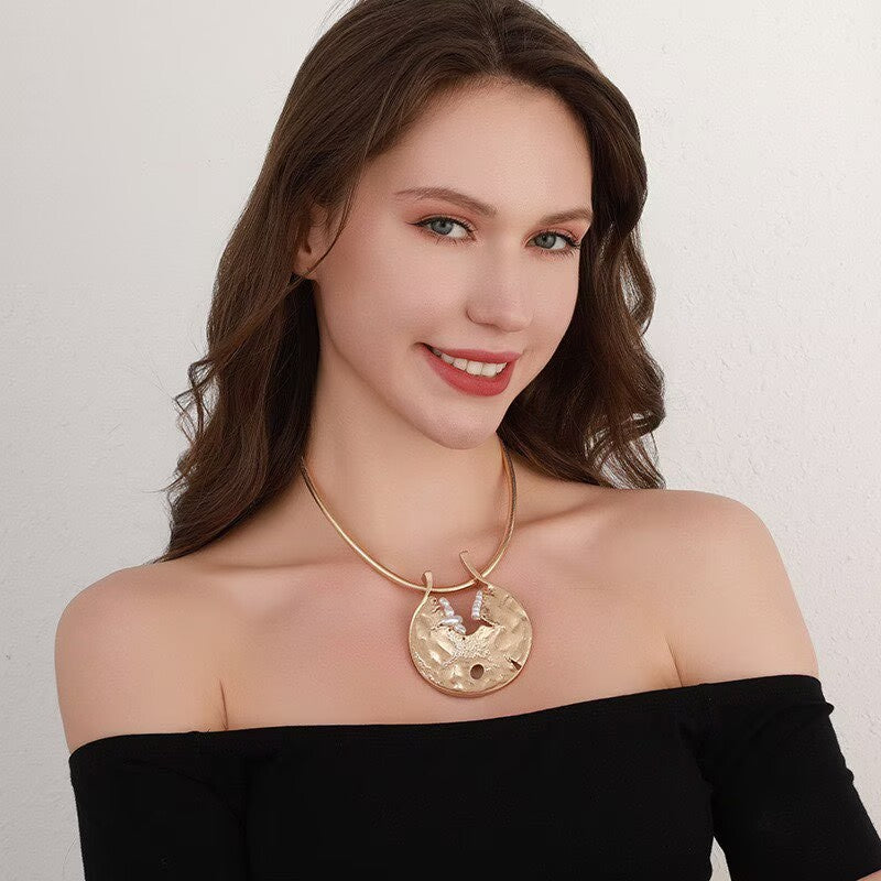 Irregular Shape Metal Necklace N5753