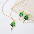 18K Gold Plated Pickleball Pendant Necklace N5758-SET