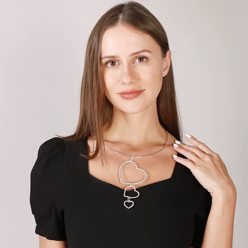 Heart Shaped Metal Necklace N5773
