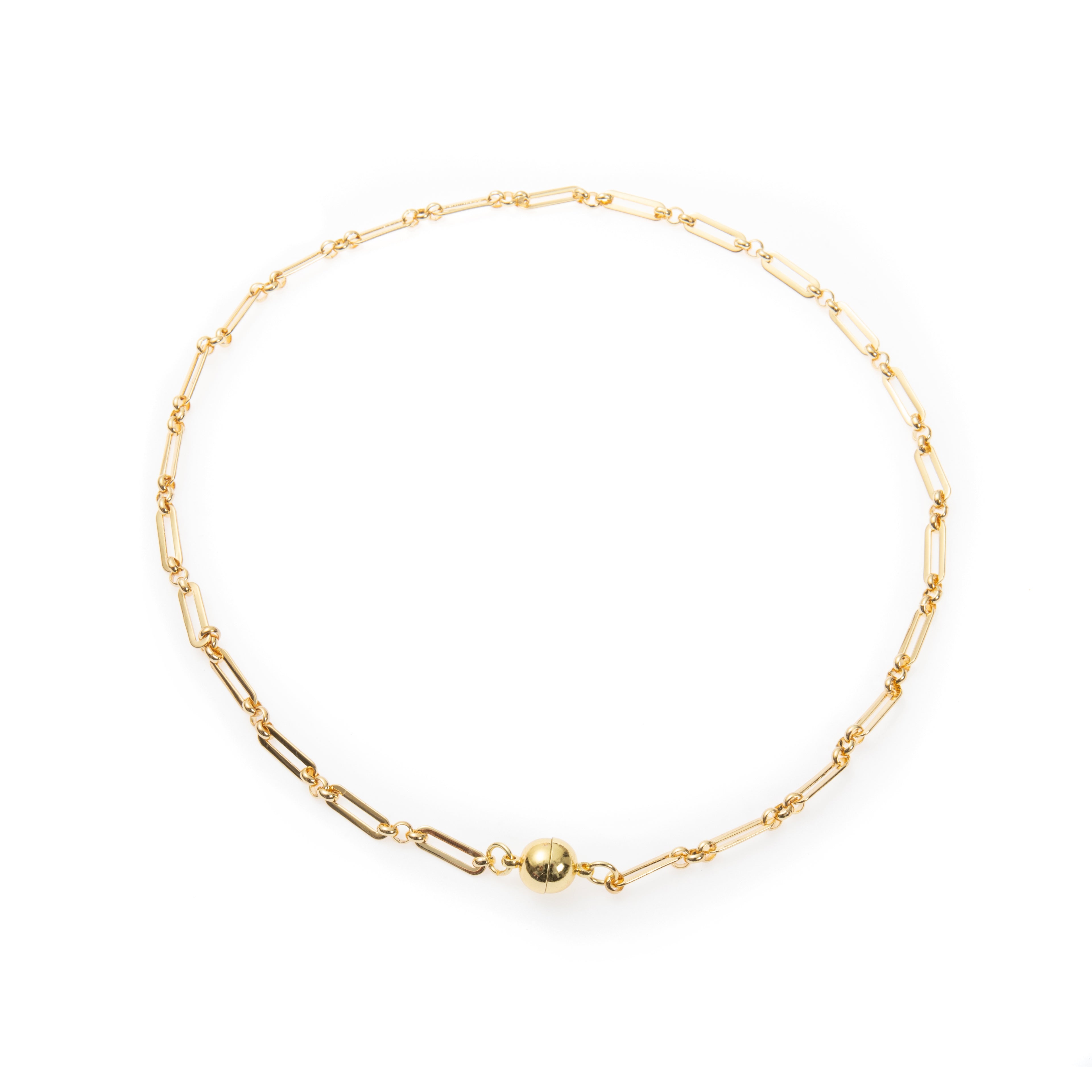18K Gold Plated Rectangle Necklace N5793-18