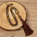 Tassel Pendant Tiger Eye Necklace N5819