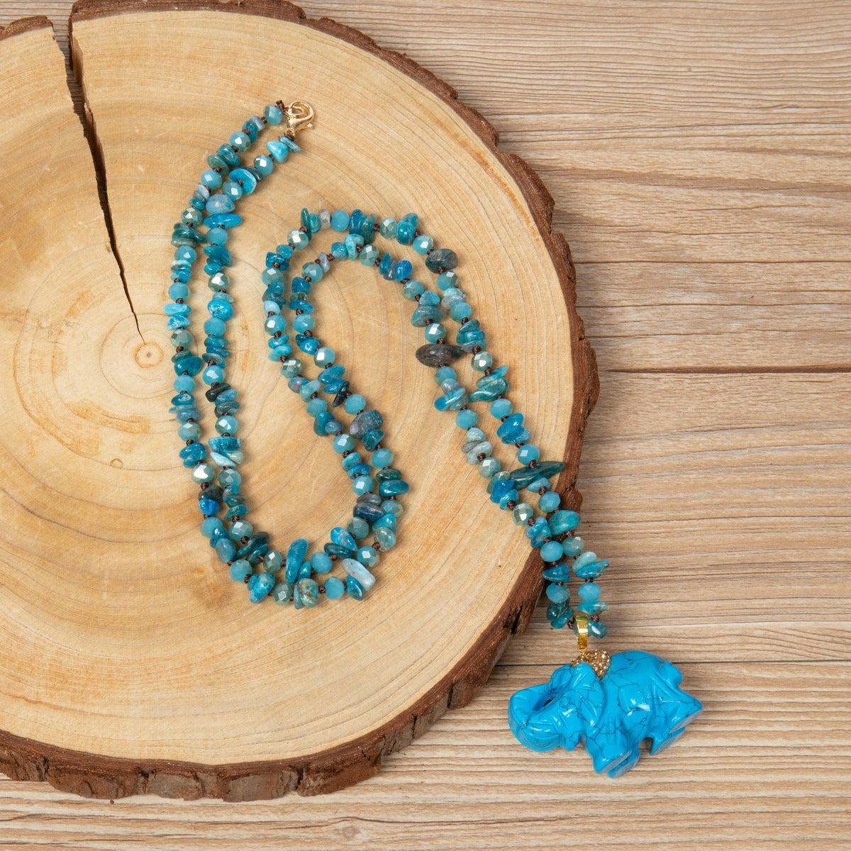 Blue Apatite Stone Necklace N5838