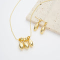 18K Gold Plated Football Pendant Necklace N5850-SET