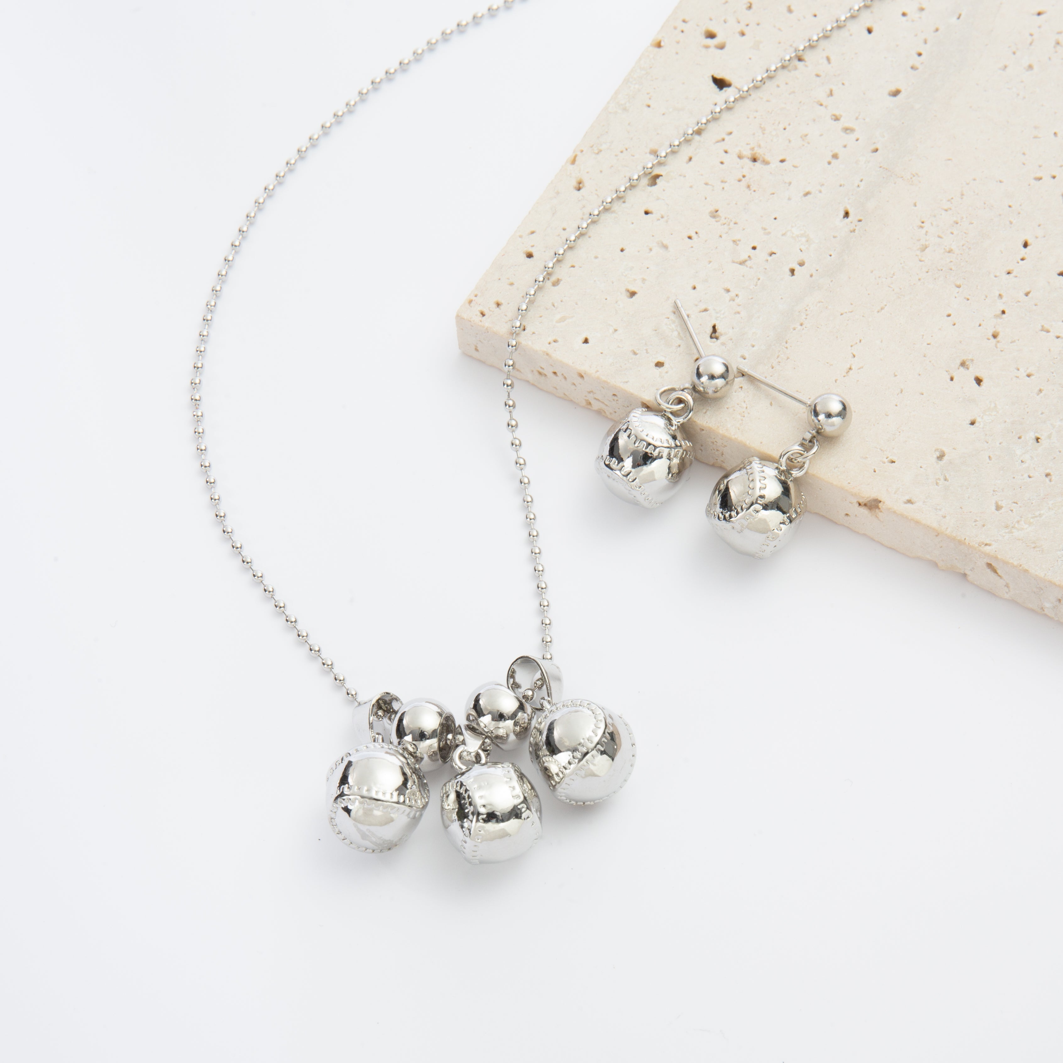 18K Gold Plated Bell Pendant Necklace N5851-SET