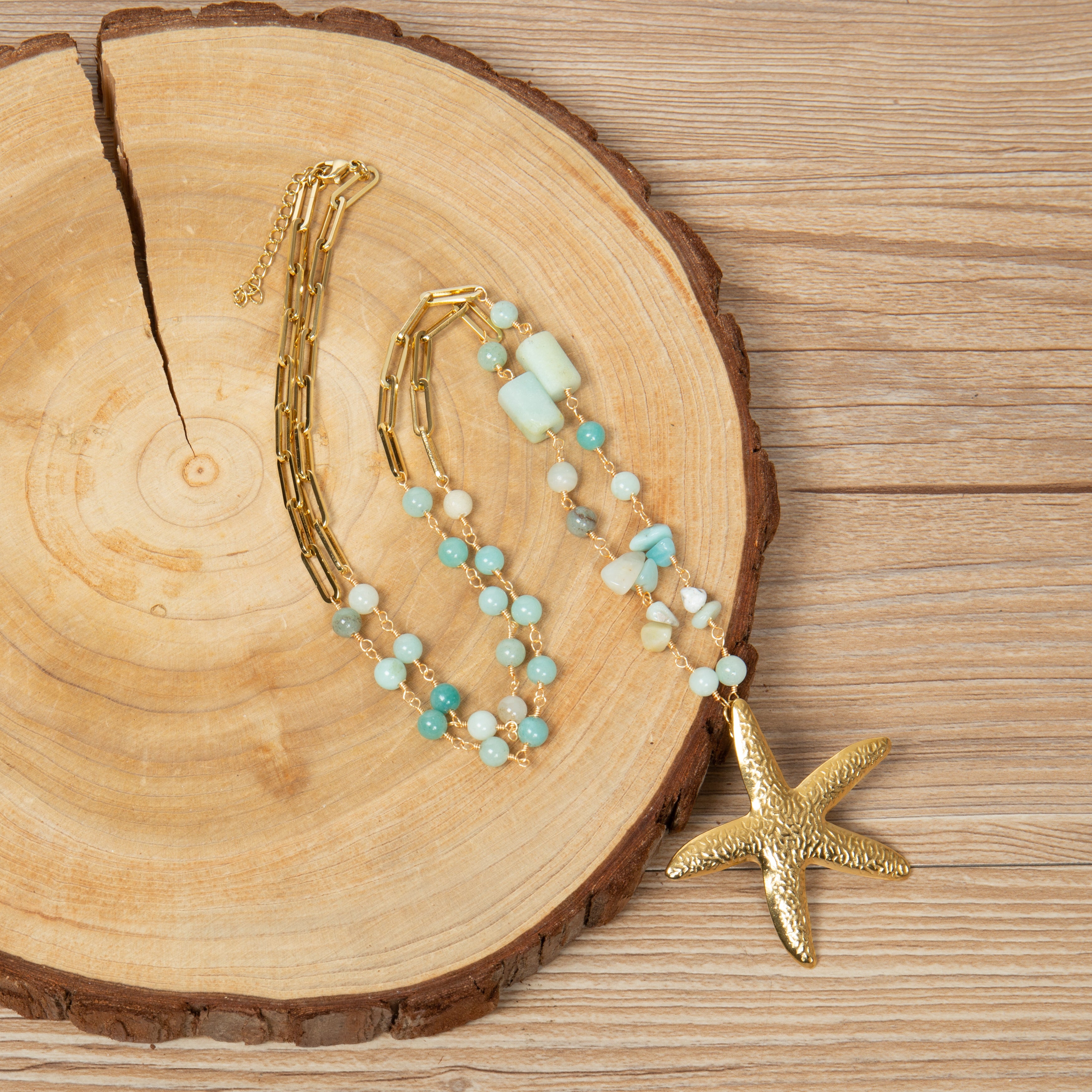 Amazonite Stainless Steel Necklace N5902