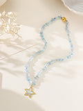 Aquamarine Stainless Steel Necklace N5908