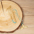 Cracked Turquoise Stainless Steel Necklace N5914