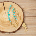 Cracked Turquoise Stainless Steel Necklace N5915