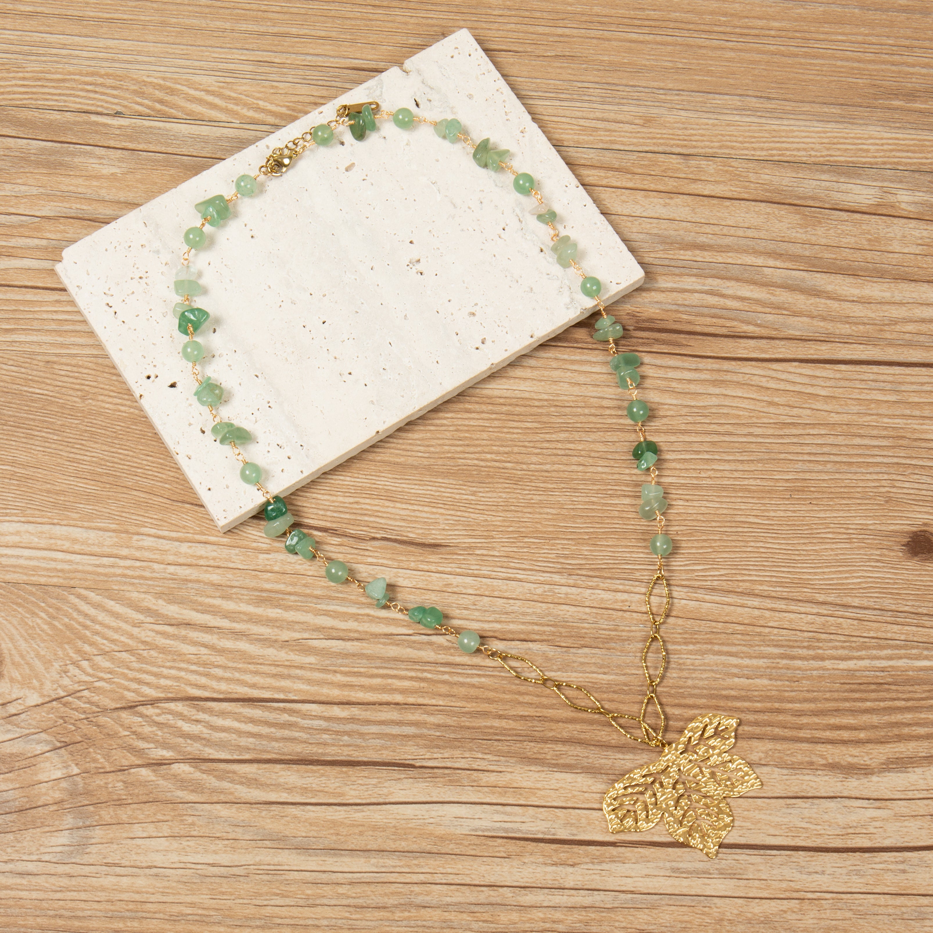 Green Aventurine Stainless Steel Necklace N5924