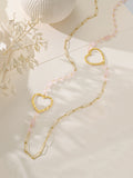 Rose Quartz Stainless Steel Necklace N5929