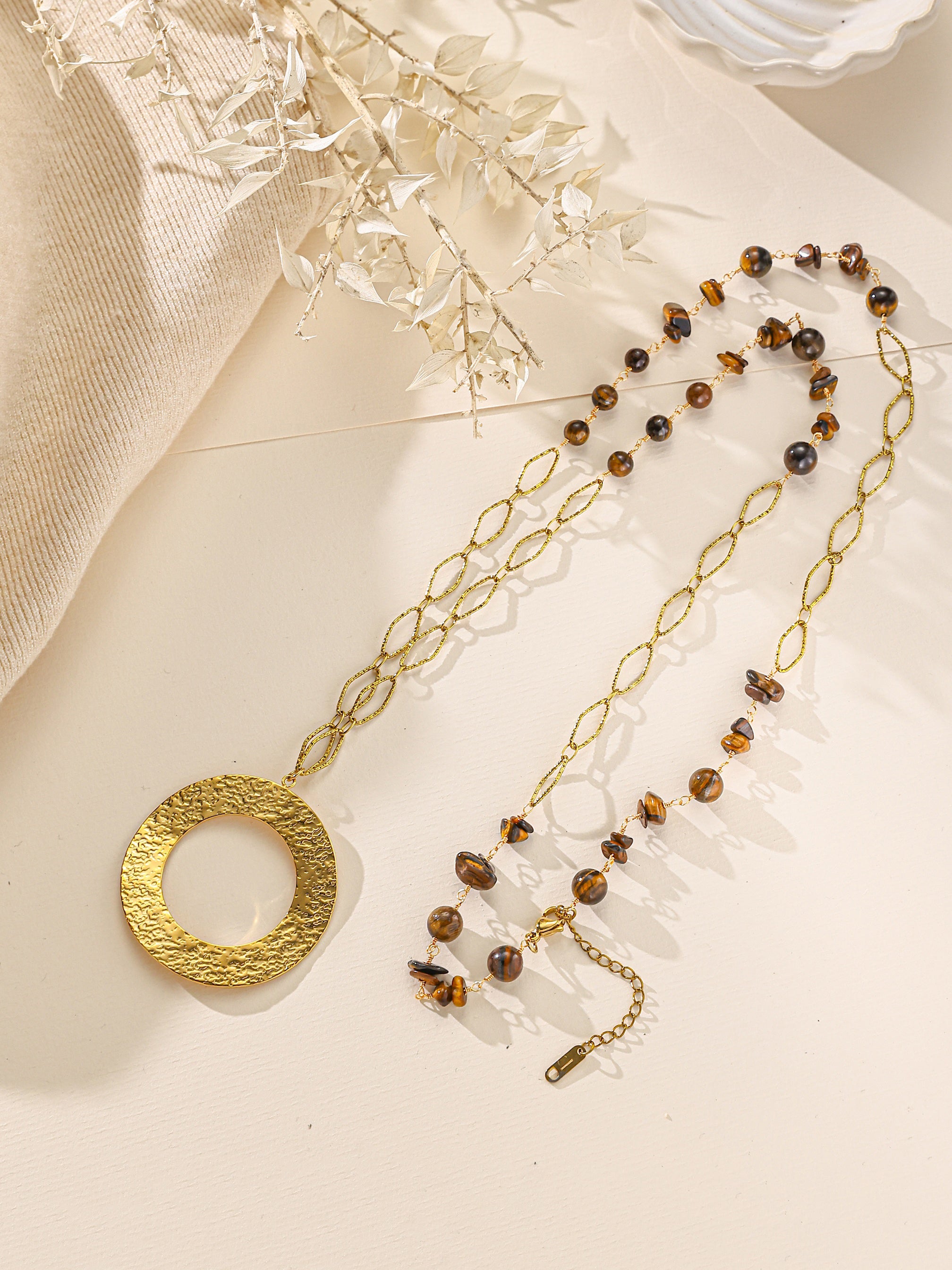 Tiger Eye Stainless Steel Necklace N5932