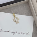 18K Gold Plated Cross Cubic Zirconia Pendant P0683