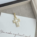 18K Gold Plated Cross Zirconia Pendant P0684
