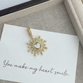 18K Gold Plated Heart Shaped Cubic Zirconia Pendant P0691