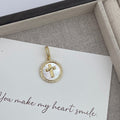 18K Gold Plated Cross Cubic Zirconia Pendant P0694
