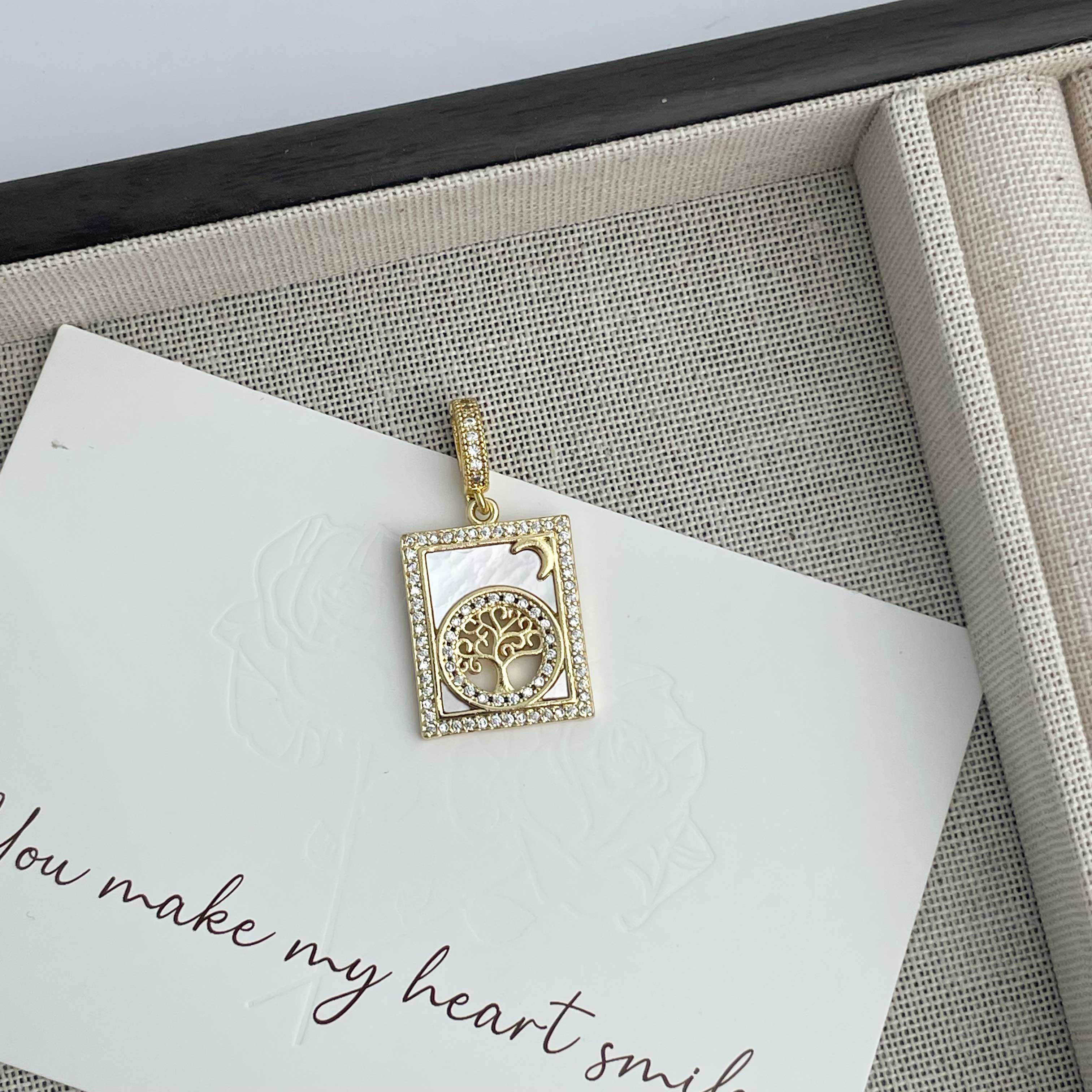 18K Gold Plated Tree Cubic Zirconia Pendant P0696