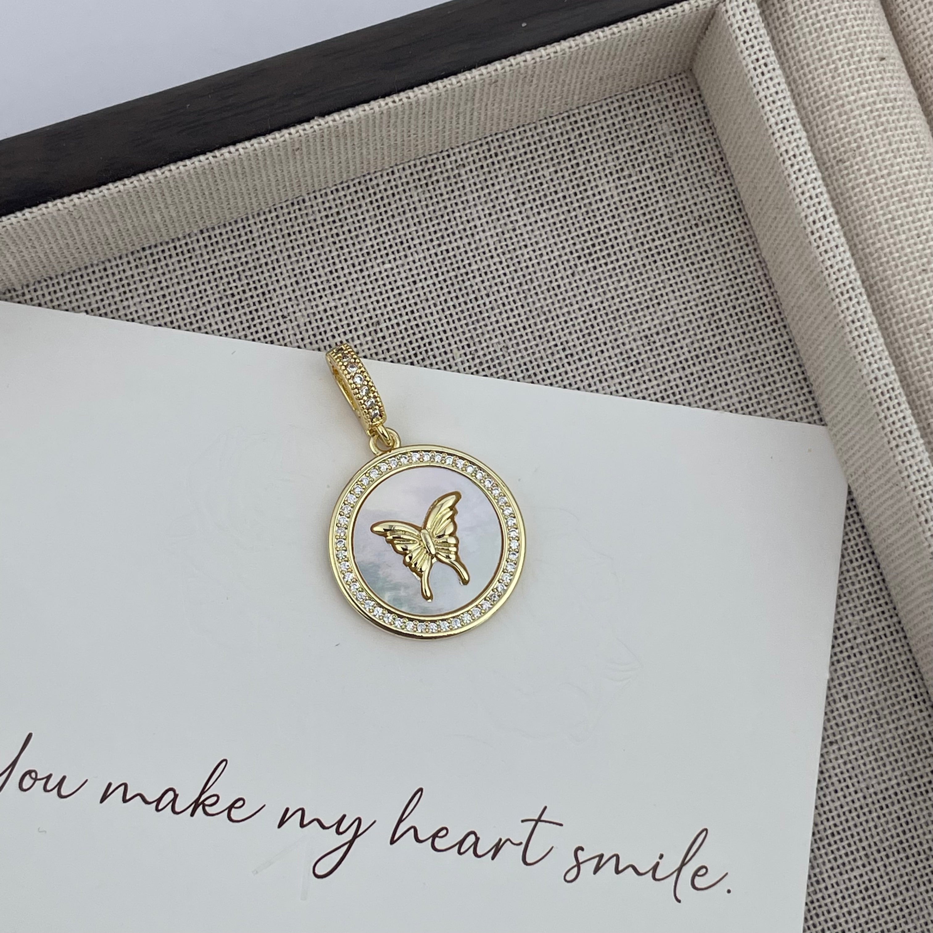 18K Gold Plated- Butterfly Cubic Zirconia Pendant P0697