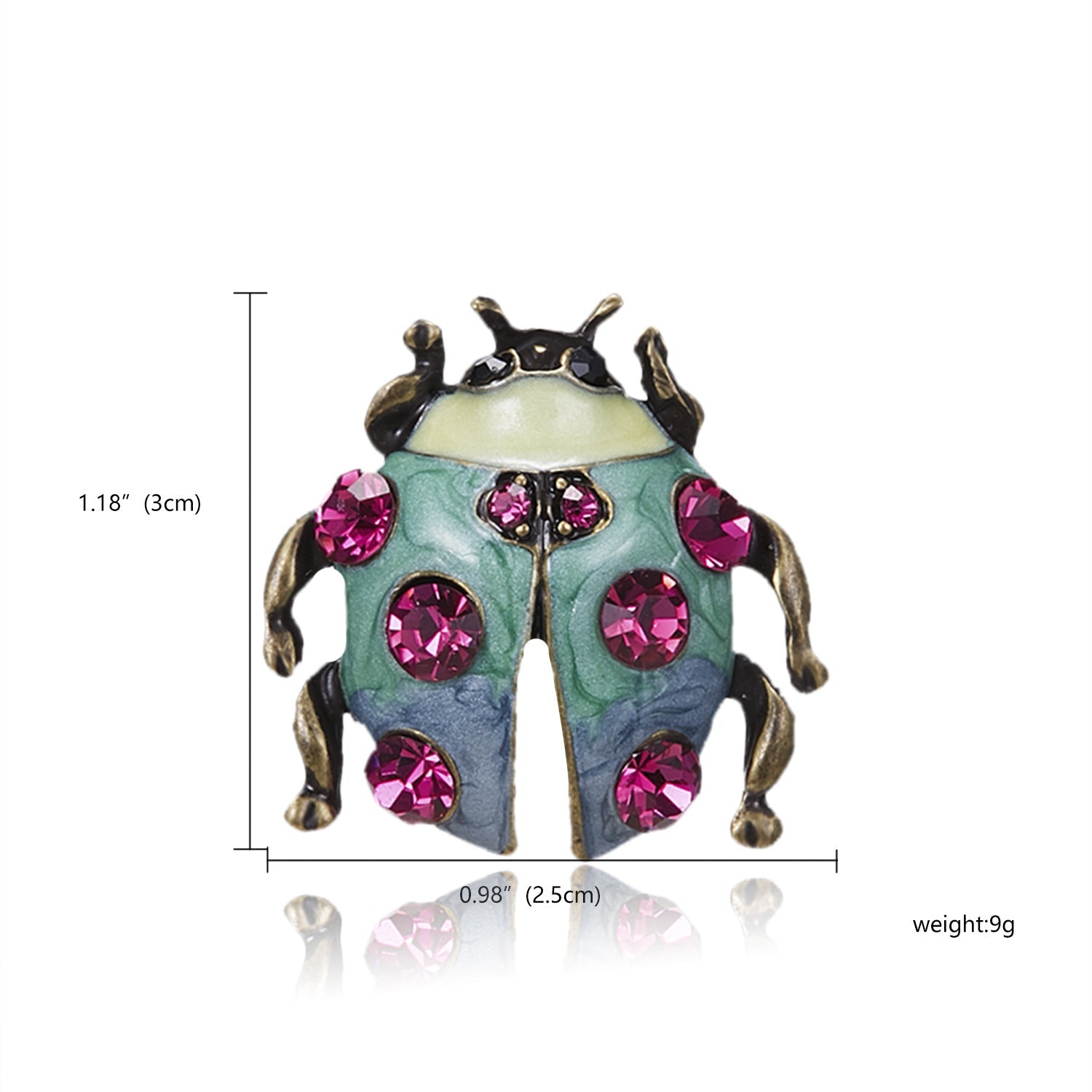 Alloy Rhinestone Ladybug Brooch PA3185