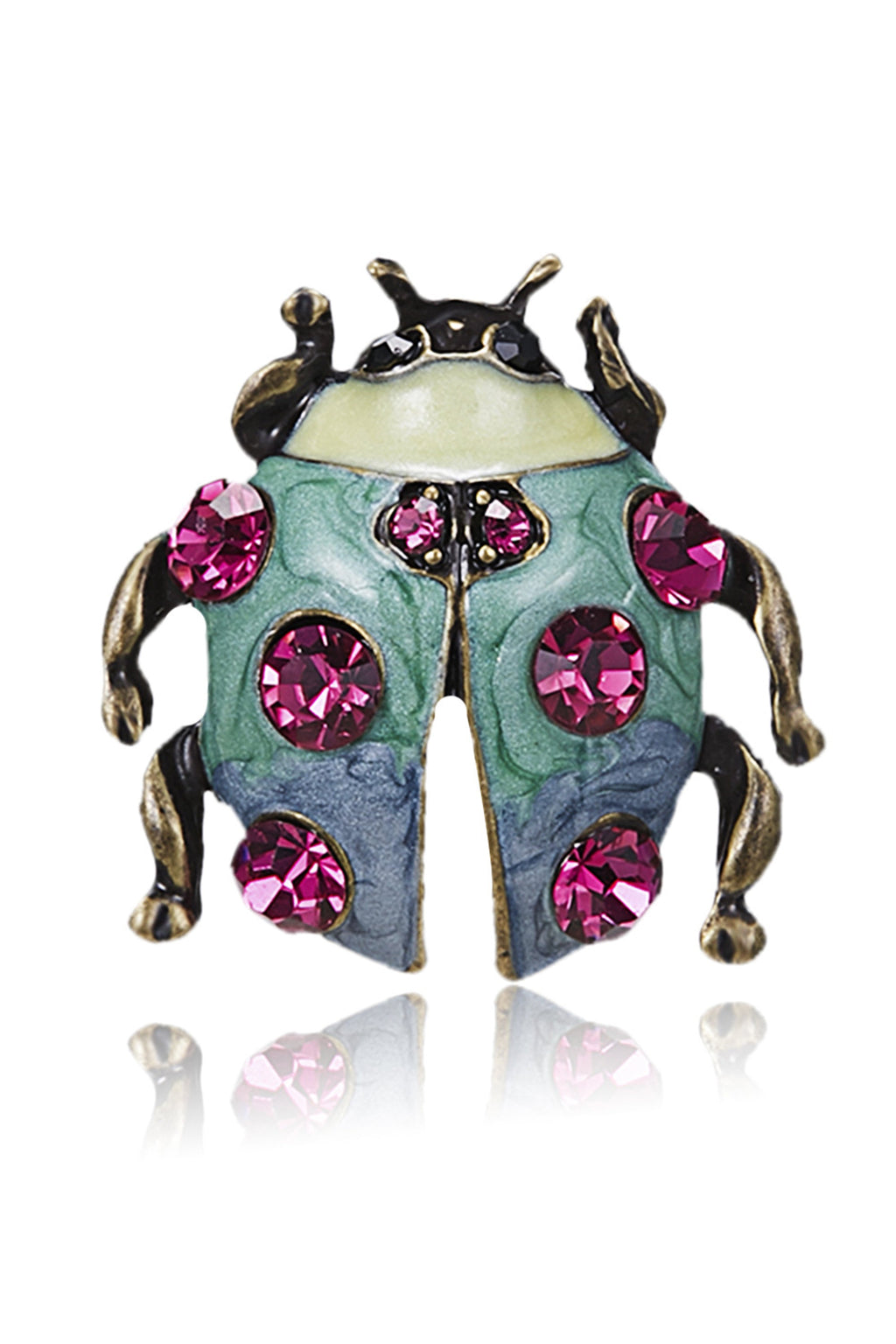 Alloy Rhinestone Ladybug Brooch PA3185