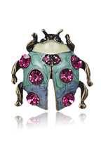 Alloy Rhinestone Ladybug Brooch PA3185