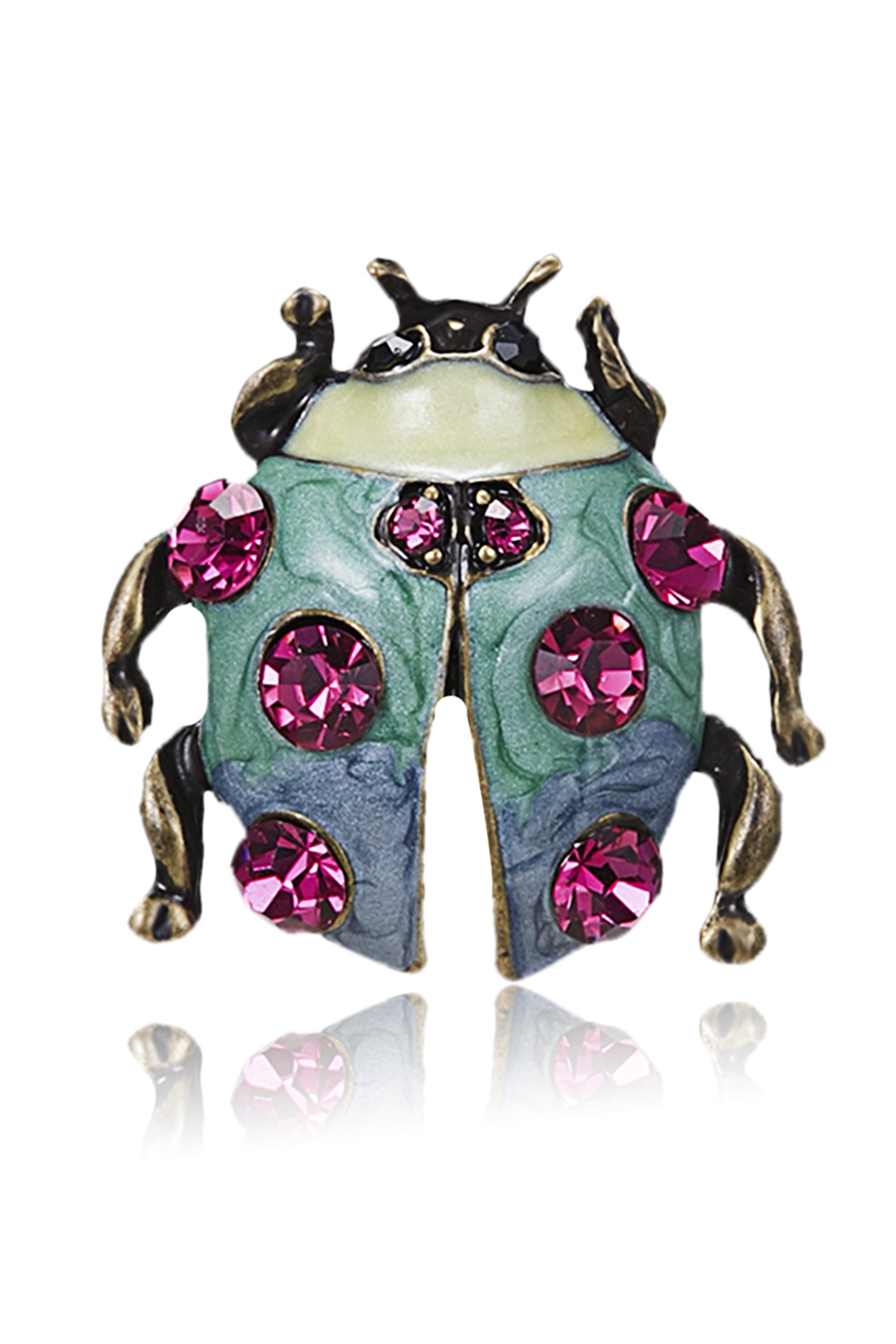 Alloy Rhinestone Ladybug Brooch PA3185