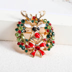 Christmas Elk Deer Rhinestone Brooch PA3192