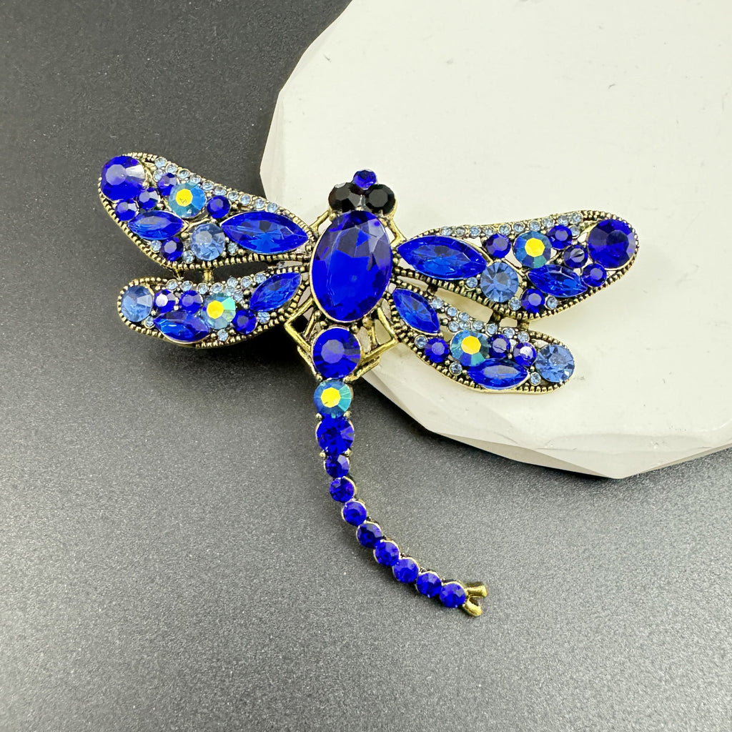 Rhinestone Dragonfly Brooch PA3211 - Large