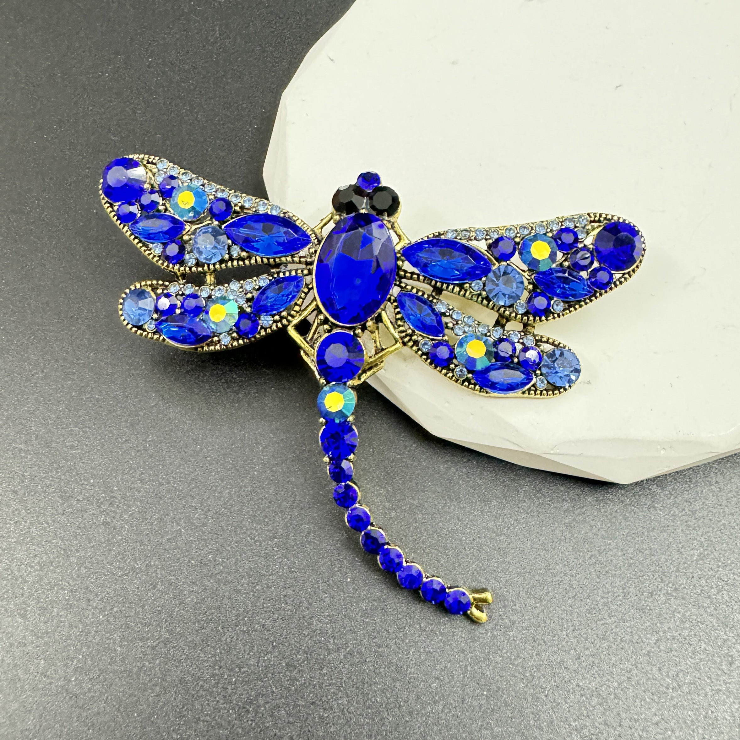 Rhinestone Dragonfly Brooch PA3211 - Large